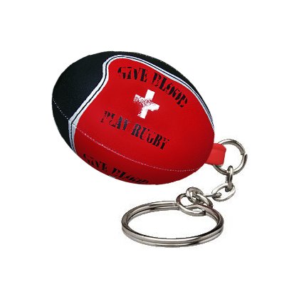 Give Blood Gilbert Rugby Ball KEYRING