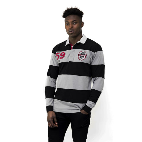 GUNNESS Grey and Black Striped Rugby