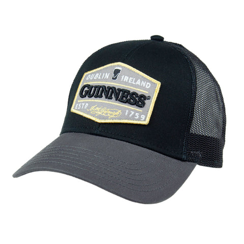 Guinness Black Trucker with Patch Adjustable Baseball Cap