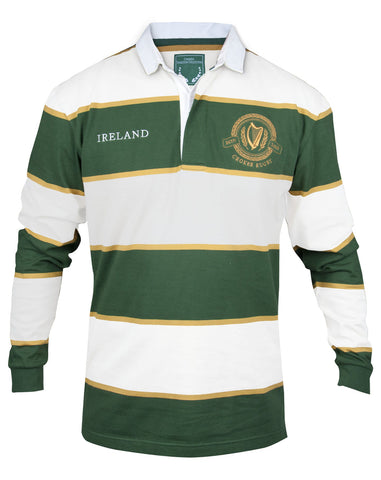 Green and White classic striped Rugby Jersey