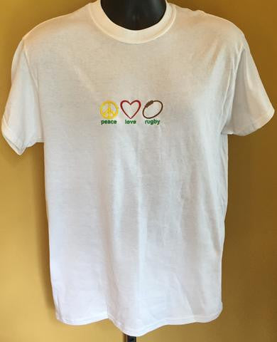 Peace Love Rugby Embroidered T