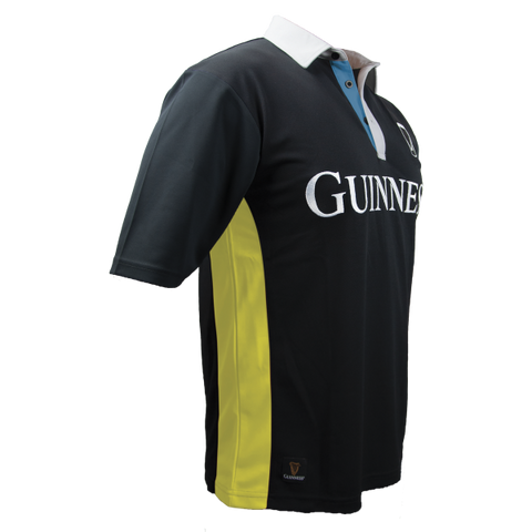 T-shirt Rugby Guinness Noir Et Blanc - Manches Courtes, Logo Brodé, 1759, Coupe Classique, Officiel