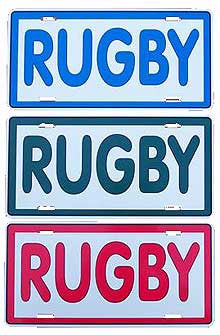 Rugby License Plates