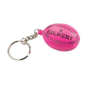 Pink Rugby Ball Keyring