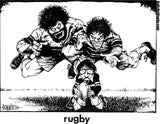 RETRO rugby koozies