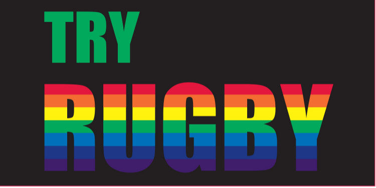 TRY RUGBY RAINBOW Sticker – BallsOutRugby
